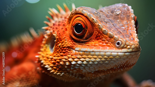 close up of iguana. Dragon color iguana