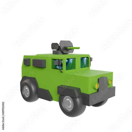 Army vehicle 3d render icon
