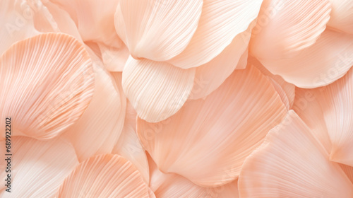 A close up of a bunch of white flowers. Monochrome peach fuzz background.