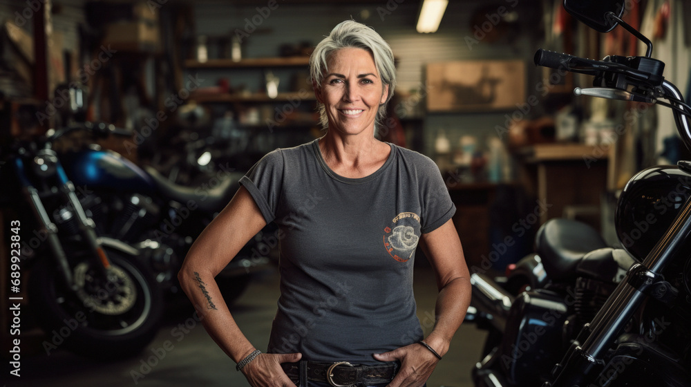 Female small business owner portrait in their own shop, looking directly at the camera Female small business owner portrait in their own shop, looking directly at the camera