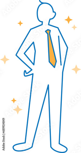 自信にあふれているビジネスマンのイラスト