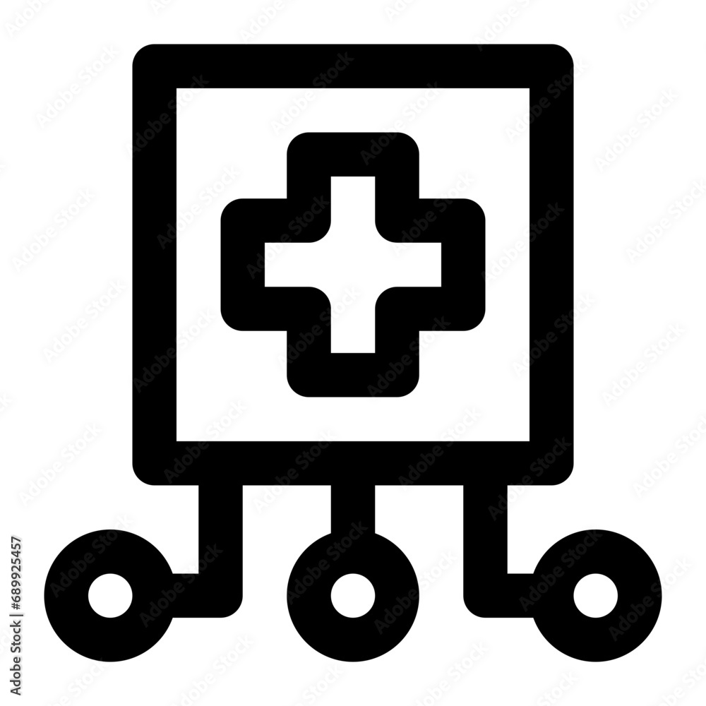 Medical technology icon with outline style. Medical technology icon with outline style.