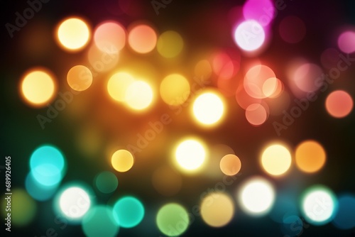 Colorful round garland blurry lights background © Marina