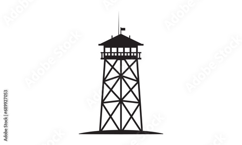 watch tower Lookouts logo icon on white background initial fire tower from Security concept vector illustration