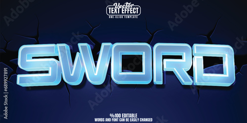 Sword editable text effect, customizable weapon and blade 3D font style