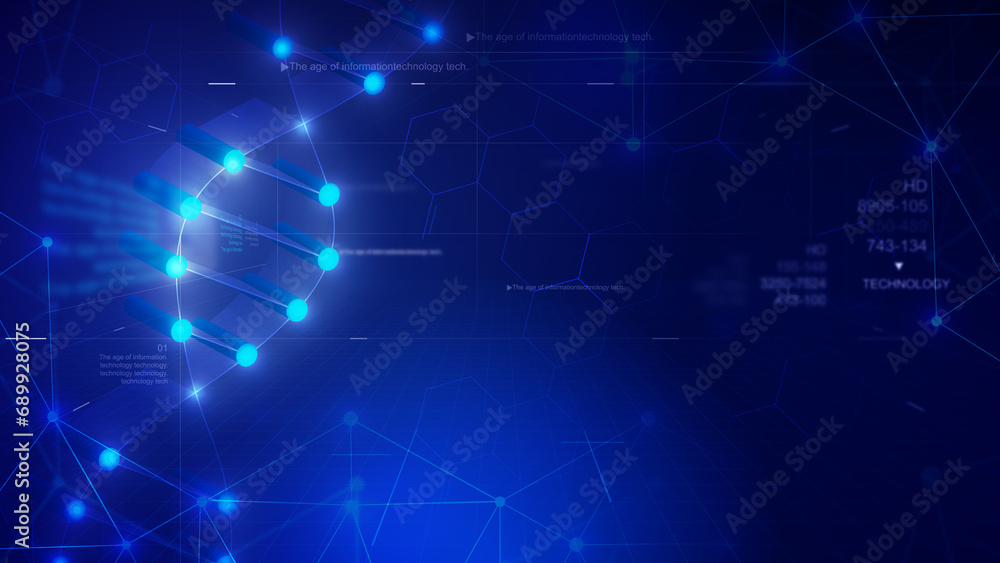 Obraz premium Biological DNA structure, medical technology background.