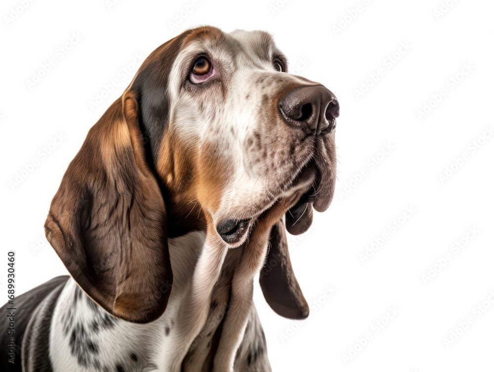 Basset Hound Dog Studio Shot, Isolated on Clear Background, Generative AI