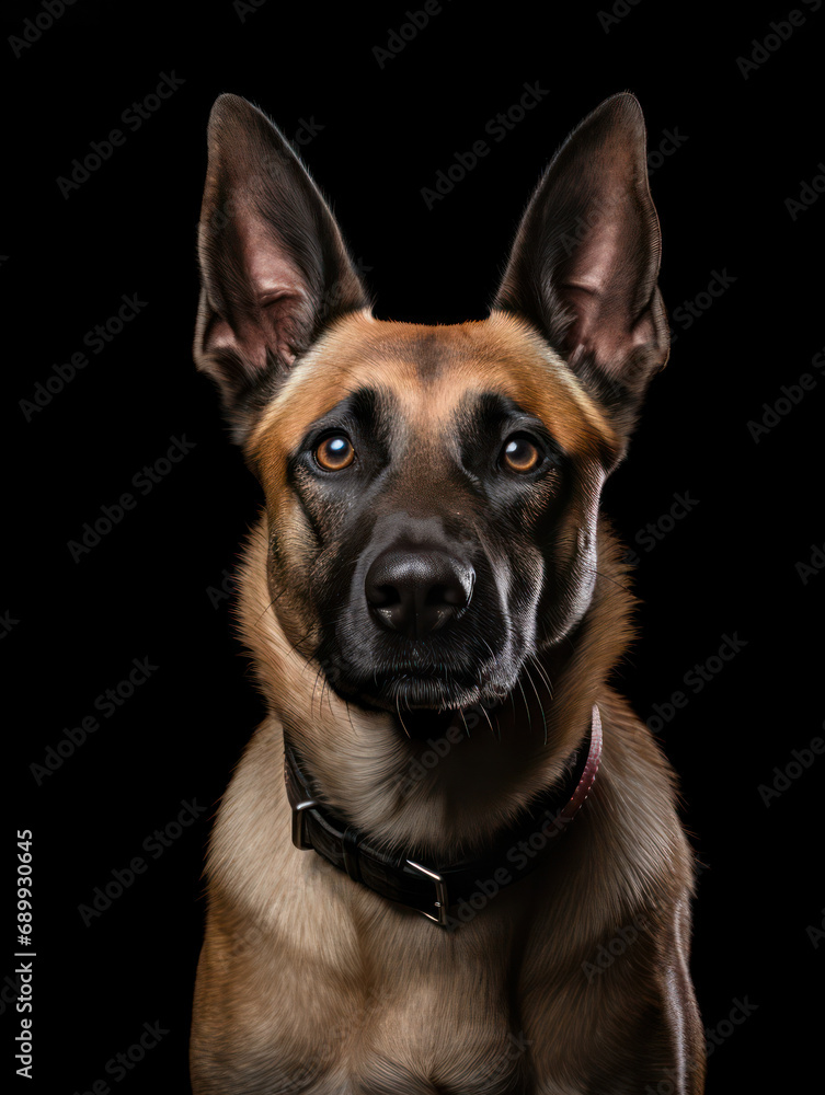 Belgian Malinois Dog Studio Shot, Isolated on Clear Background, Generative AI Belgian Malinois Dog Studio Shot, Isolated on Clear Background, Generative AI