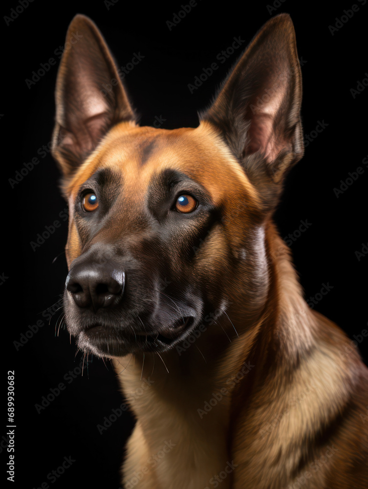Belgian Malinois Dog Studio Shot, Isolated on Clear Background, Generative AI Belgian Malinois Dog Studio Shot, Isolated on Clear Background, Generative AI