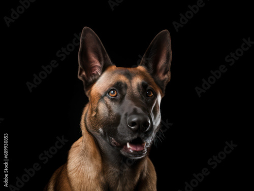 Belgian Malinois Dog Studio Shot, Isolated on Clear Background, Generative AI © Vig