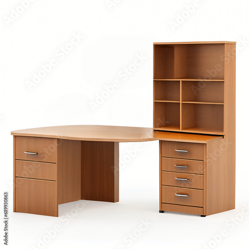 desk on isolated white background