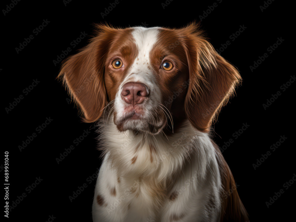 Brittany Dog Studio Shot, Isolated on Clear Background, Generative AI Brittany Dog Studio Shot, Isolated on Clear Background, Generative AI