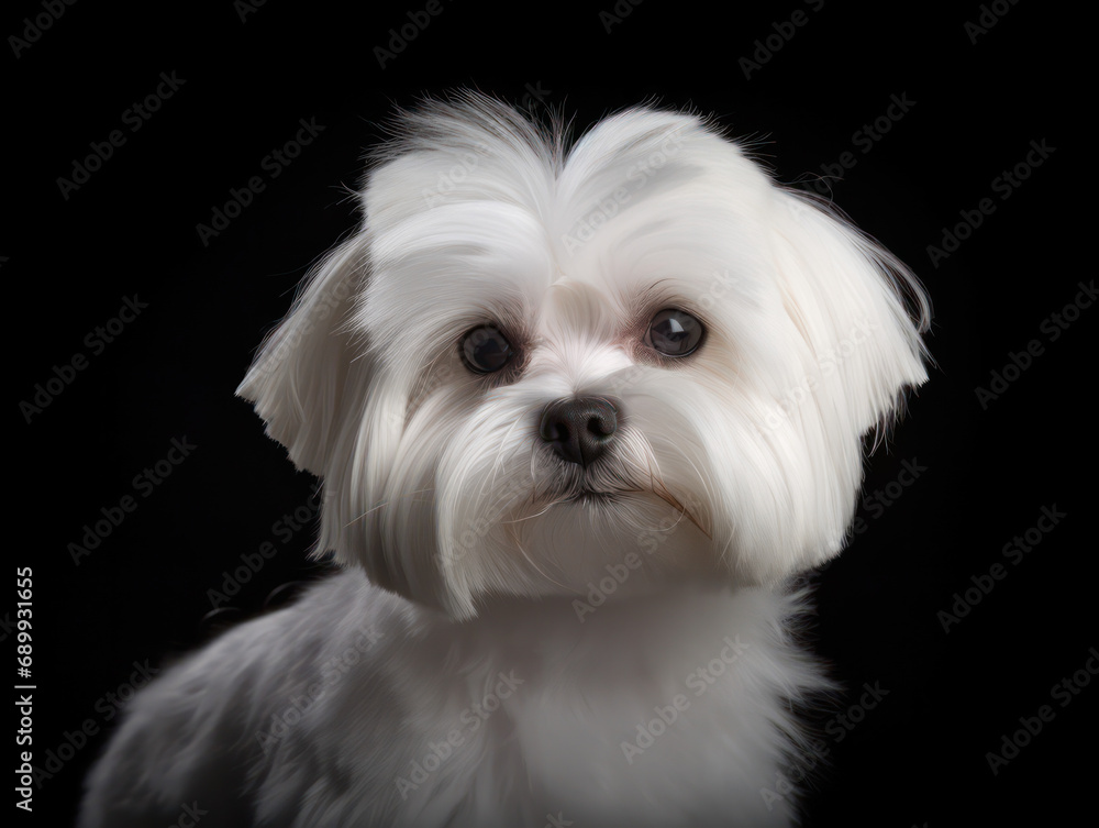 Maltese Dog Studio Shot, Isolated on Clear Background, Generative AI Maltese Dog Studio Shot, Isolated on Clear Background, Generative AI