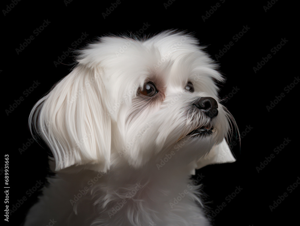 Maltese Dog Studio Shot, Isolated on Clear Background, Generative AI Maltese Dog Studio Shot, Isolated on Clear Background, Generative AI