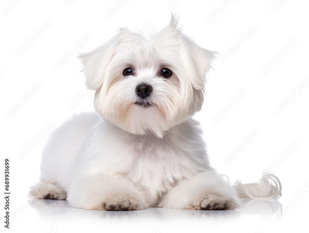 Maltese Dog Studio Shot, Isolated on Clear Background, Generative AI Maltese Dog Studio Shot, Isolated on Clear Background, Generative AI