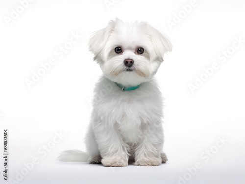 Maltese Dog Studio Shot, Isolated on Clear Background, Generative AI