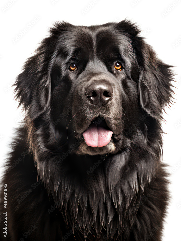 Newfoundland Dog Studio Shot, Isolated on Clear Background, Generative AI Newfoundland Dog Studio Shot, Isolated on Clear Background, Generative AI