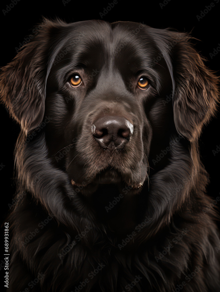 Newfoundland Dog Studio Shot, Isolated on Clear Background, Generative AI