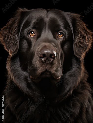 Newfoundland Dog Studio Shot, Isolated on Clear Background, Generative AI