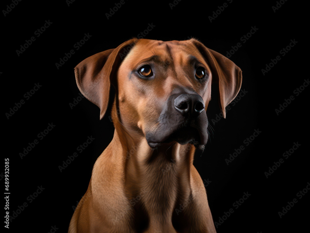 Rhodesian Ridgeback Dog Studio Shot, Isolated on Clear Background, Generative AI