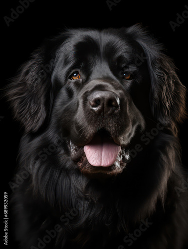 Newfoundland Dog Studio Shot, Isolated on Clear Background, Generative AI