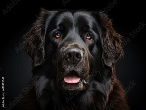 Newfoundland Dog Studio Shot, Isolated on Clear Background, Generative AI © Vig