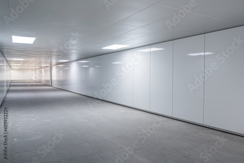 Empty and bright underground pedestrian passage in Shanghai