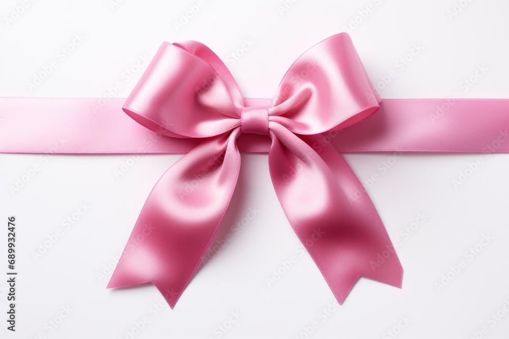 A minimalist representation of a pink ribbon. Generative AI. A minimalist representation of a pink ribbon. Generative AI.