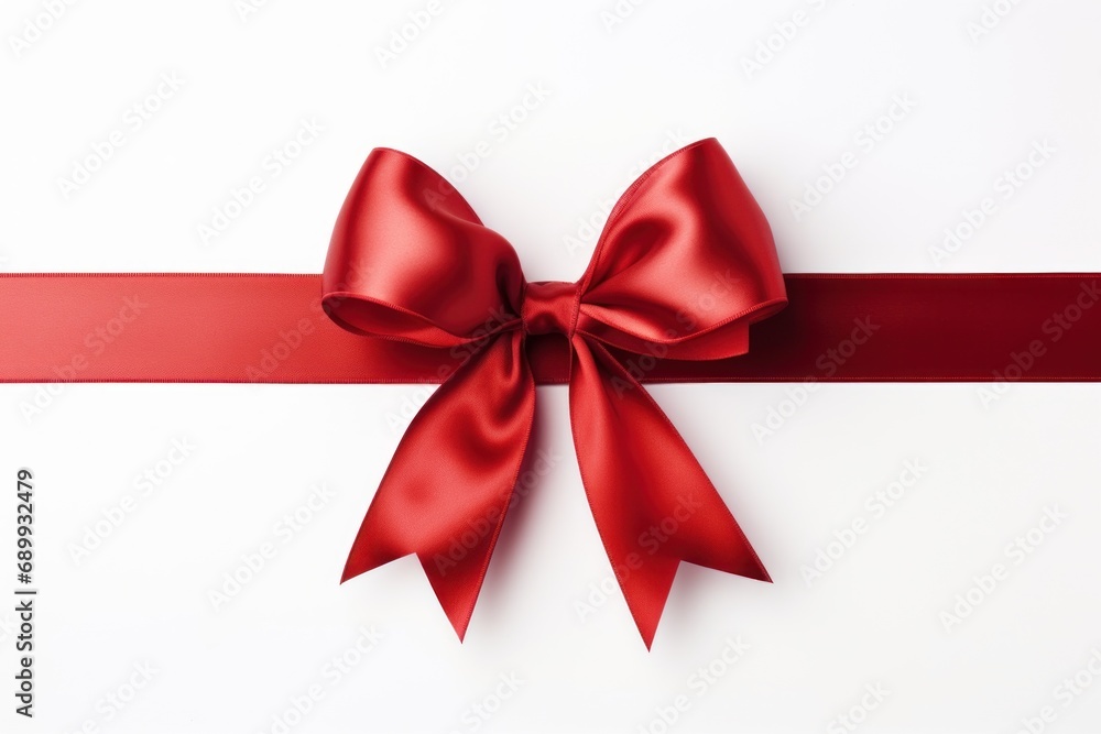 A minimalist representation of a red ribbon. Generative AI. A minimalist representation of a red ribbon. Generative AI.