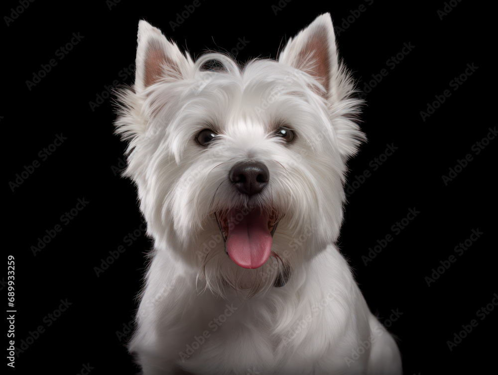 West Highland White Terrier Dog Studio Shot, Isolated on Clear Background, Generative AI West Highland White Terrier Dog Studio Shot, Isolated on Clear Background, Generative AI