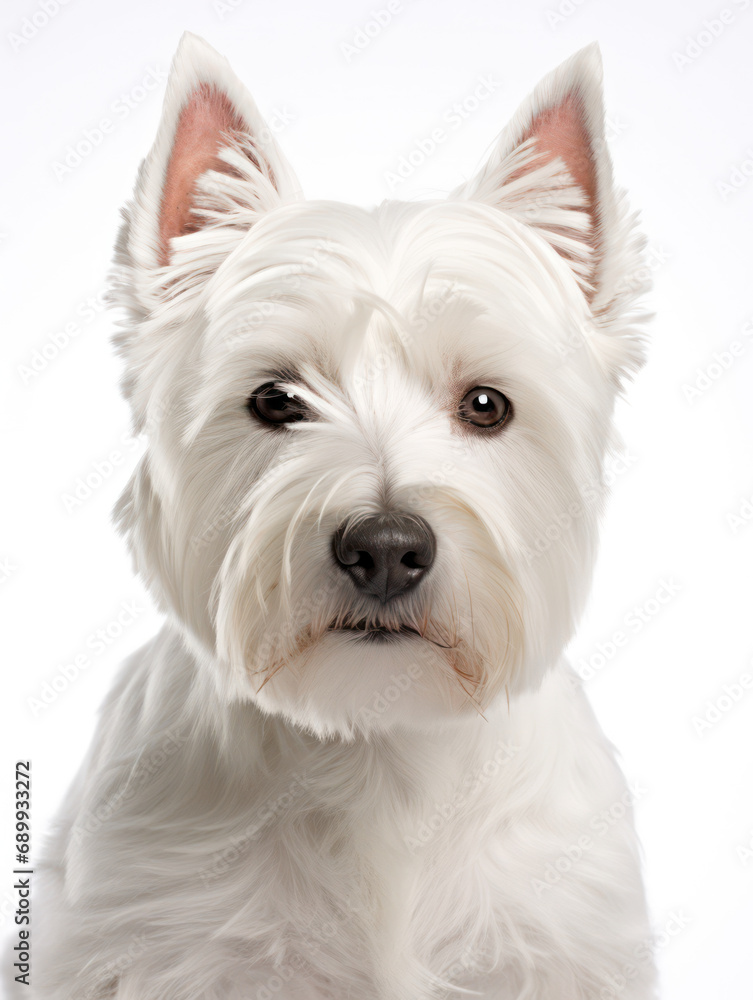 West Highland White Terrier Dog Studio Shot, Isolated on Clear Background, Generative AI