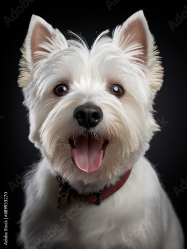 West Highland White Terrier Dog Studio Shot, Isolated on Clear Background, Generative AI