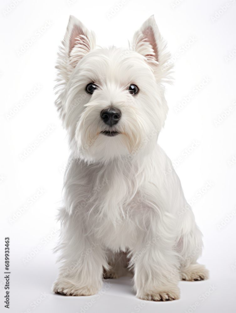 West Highland White Terrier Dog Studio Shot, Isolated on Clear Background, Generative AI West Highland White Terrier Dog Studio Shot, Isolated on Clear Background, Generative AI