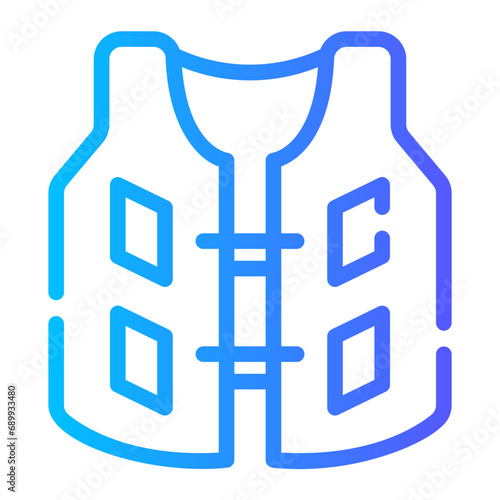 life vest Line Gradient Icon