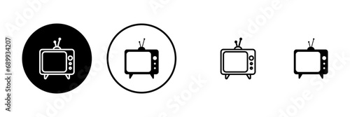 TV vector icons set. Television icon