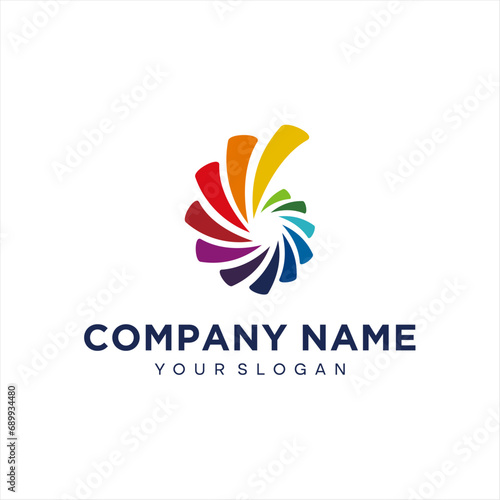 Unique logos for various media and companies, with bright colors for a strong character