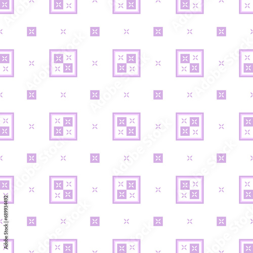 In this seamless pattern, the blocks are designed like something shimmering, and this pastel purple block is placed on a white background. It looks unusual, different and simple.
