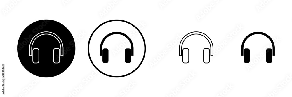 Headphone icons set. Headphone vector icon. Call us. Contact us Headphone icons set. Headphone vector icon. Call us. Contact us