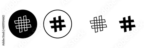 Hashtag icons set. black hashtag icon