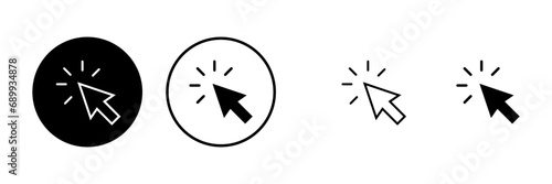 Click icons set. Cursor icon. Computer mouse click cursor black arrow icons