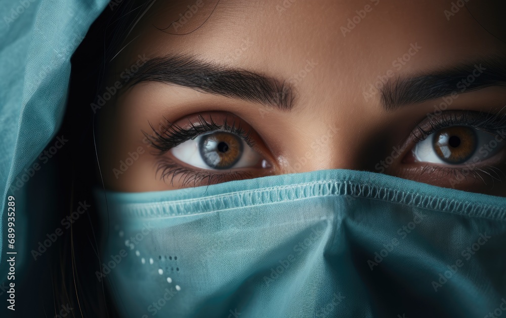 The portrait of a woman wearing a hood. The portrait of a woman wearing a hood.