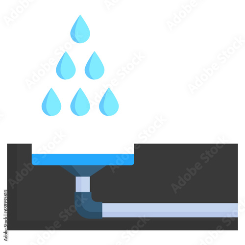 Shower Drain multi color icon, related to plumbing service, water, oil and gas.