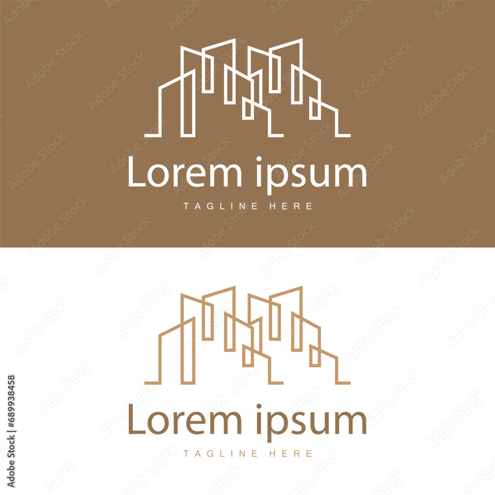 Modern City Building Logo Design, Luxurious and Simple Urban Architecture Modern City Building Logo Design, Luxurious and Simple Urban Architecture