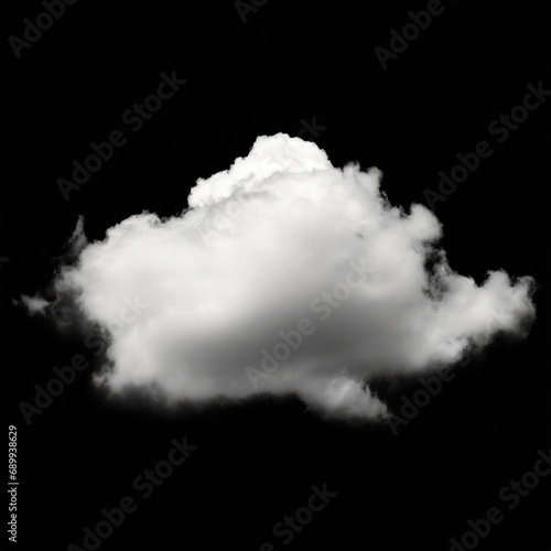 White clouds isolated in the black background.