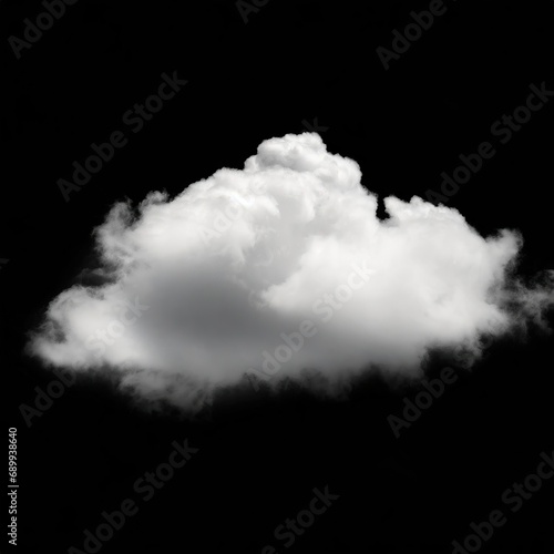 White clouds isolated in the black background.