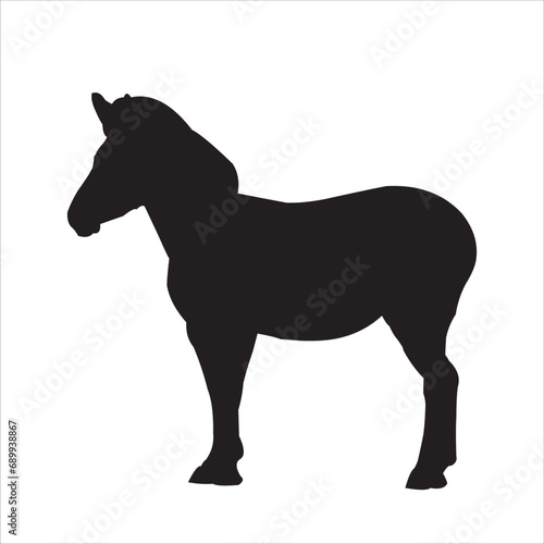 Vector Illustration Silhouette of a zebra on a white background