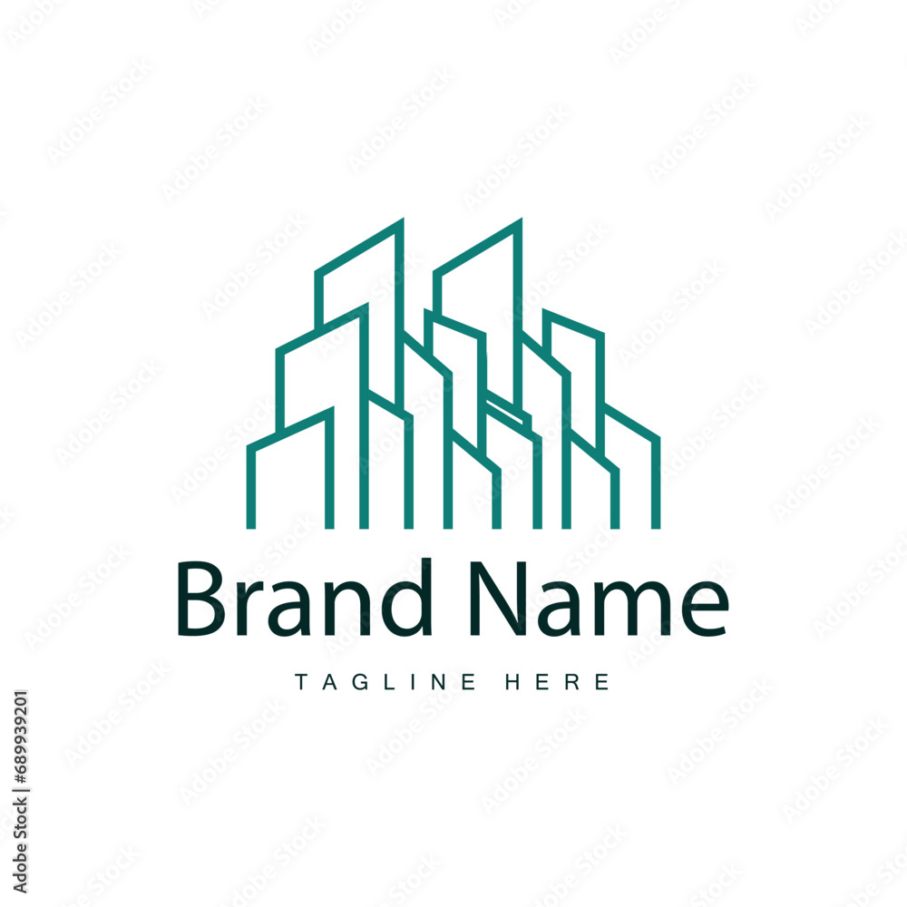 Modern City Building Logo Design, Luxurious and Simple Urban Architecture Modern City Building Logo Design, Luxurious and Simple Urban Architecture