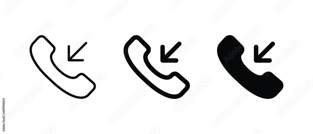 Incoming call icon vector for web, ui, and mobile apps Incoming call icon vector for web, ui, and mobile apps