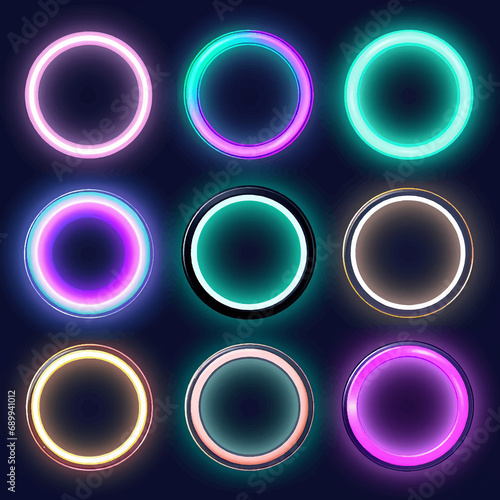 flare shine magic neon ring glowing illuminated show futuristic vibrant club transparent effect 