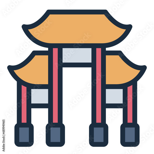 Paifang gate building icon